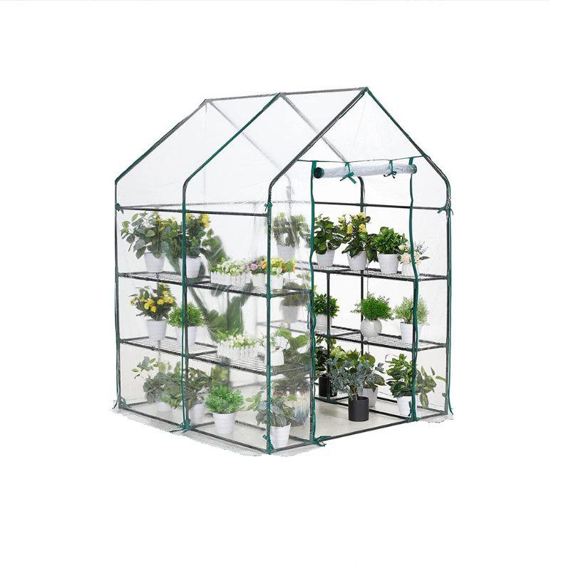 Walk-In Greenhouse with PE/PVC Cover – Ideal for Flowers and Succulents