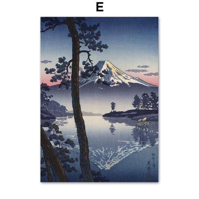 Nordic Japan Ukiyo Sumo Geisha Fuji Edo Period Wall Art, Canvas Painting, Posters and Prints, Pictures for Living Room Decor