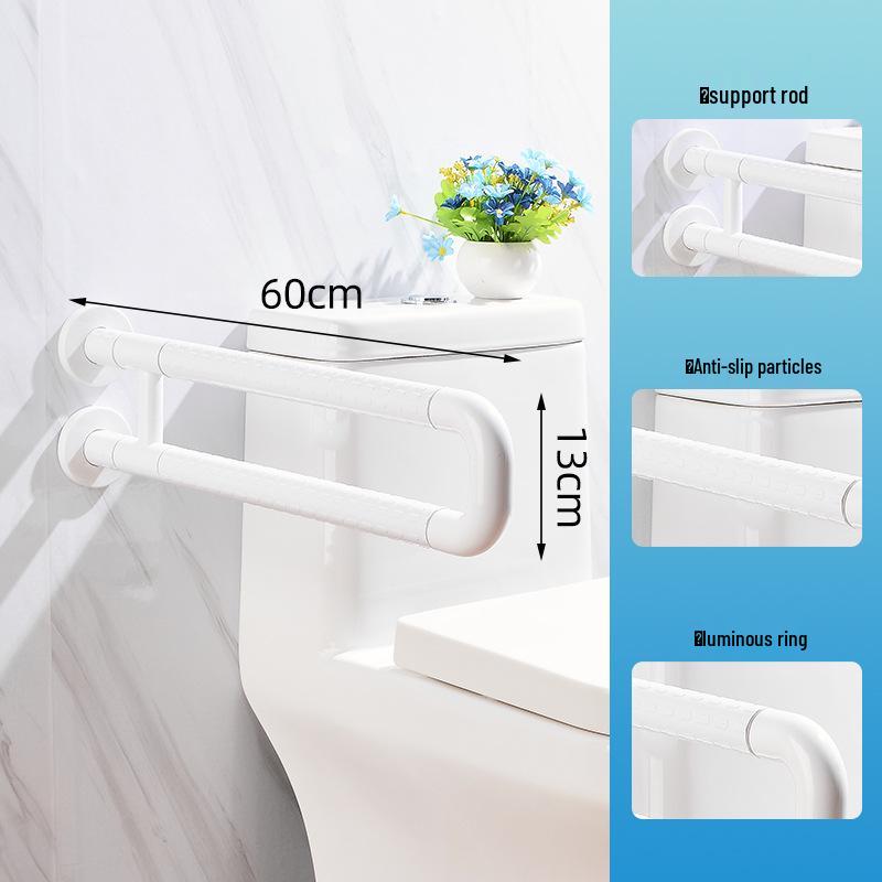 Bară de sprijin în formă de U pentru baie pentru vârstnici - Mâner de duș/toaletă din nailon fără bariere