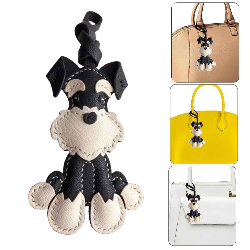 Niedlicher Schnauzer Leder Schlüsselanhänger Leder Schnauzer Schlüsselanhänger Anhänger Handgefertigt Hunde Liebhaber Essentieller Schlüsselring Schmuck