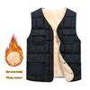 Men's Winter Fleece-Lined Vest: Thick, Multi-Pocket, Cold Protection Gilet for Middle-Aged and Elderly.