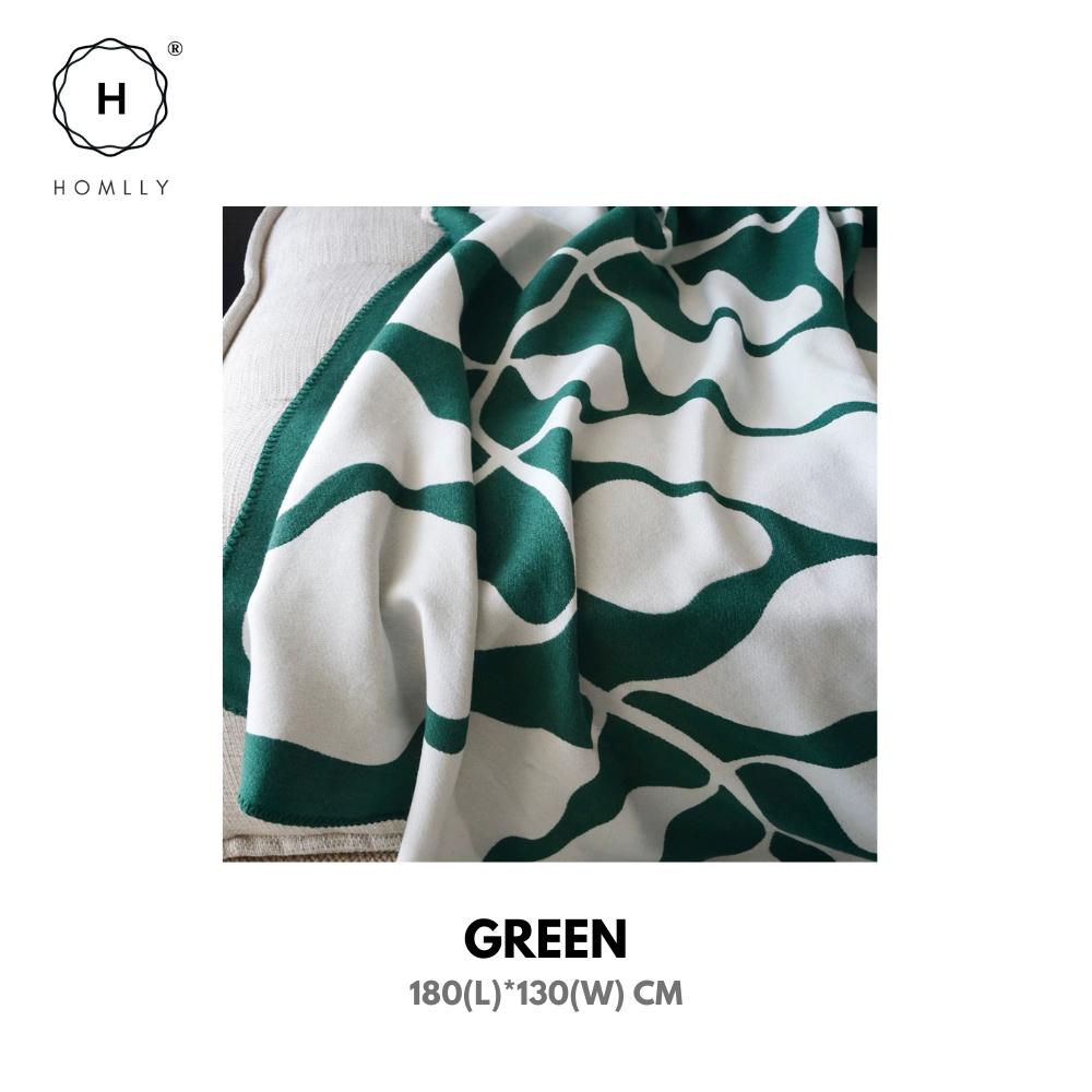 

Homlly Leafi Throw Knitted Blanket (130x180 cm) зелений