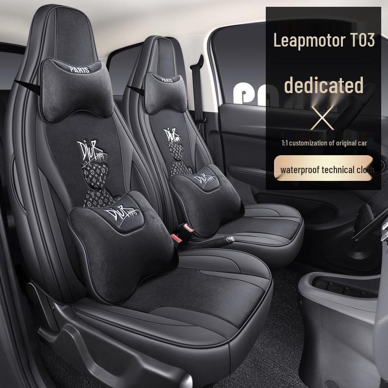 Leapmotor T03 Universal Cartoon Car Seat Cover - Full Coverage, All-Season Tech Fabric.