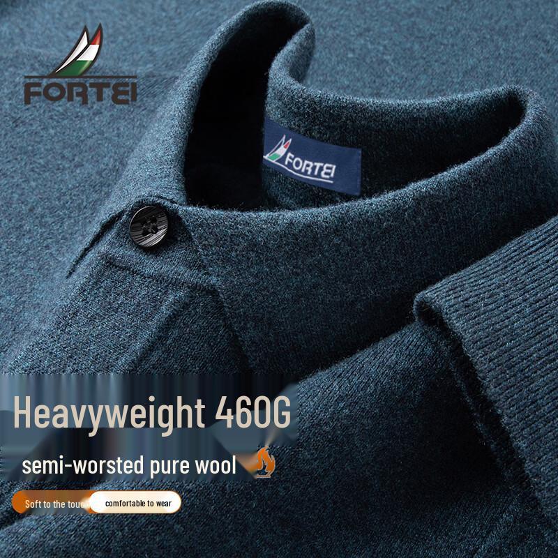 Men s 100% Merino Wool Polo Sweater 54