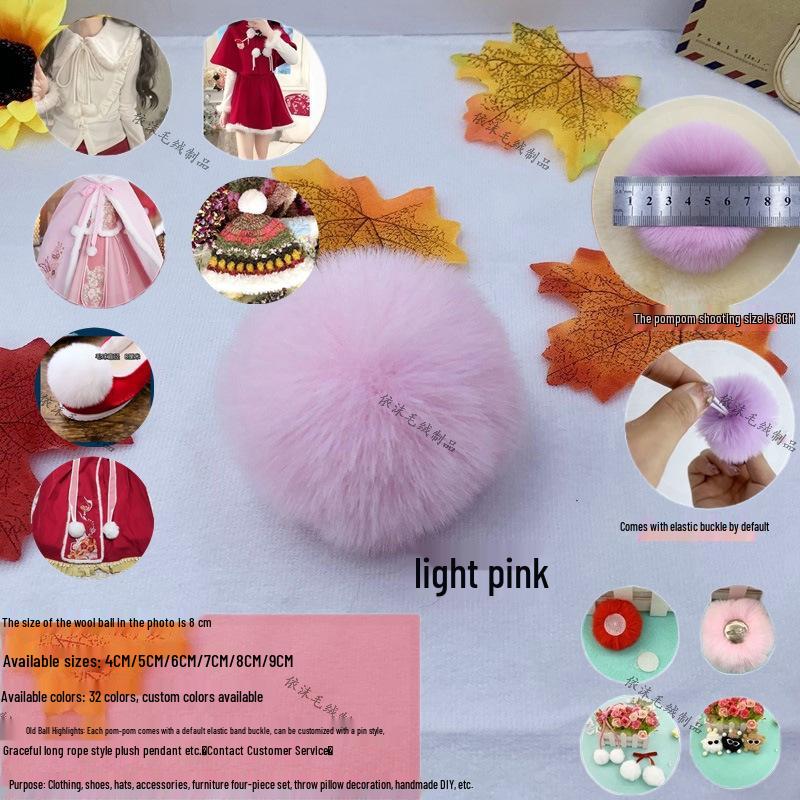 Imitation Rabbit Fur Pom-Poms: 4cm, 6cm, 7cm DIY Plush Balls for Jewelry, Clothing, Hats, Shoes, Bags, and Trims