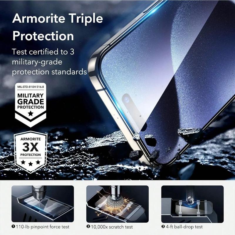 2Pcs For Apple iPhone 16 Pro Max 15 14 13 12 11 X Xs XR Plus 5G Tempered Glass Screen Protector Easy Install Removal Kit