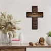 Antique Style Last Supper Cross Wall Art - Weathered Wood Plaque with Bible Verse, Rustic Christian Home & Church Decor