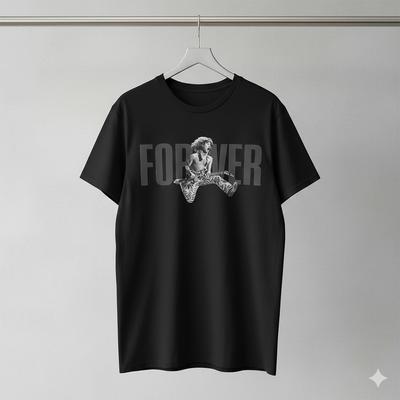 Vintage Rock Guitarist Graphic T-Shirt Retro Music Fan Black Tee Shirt - T492