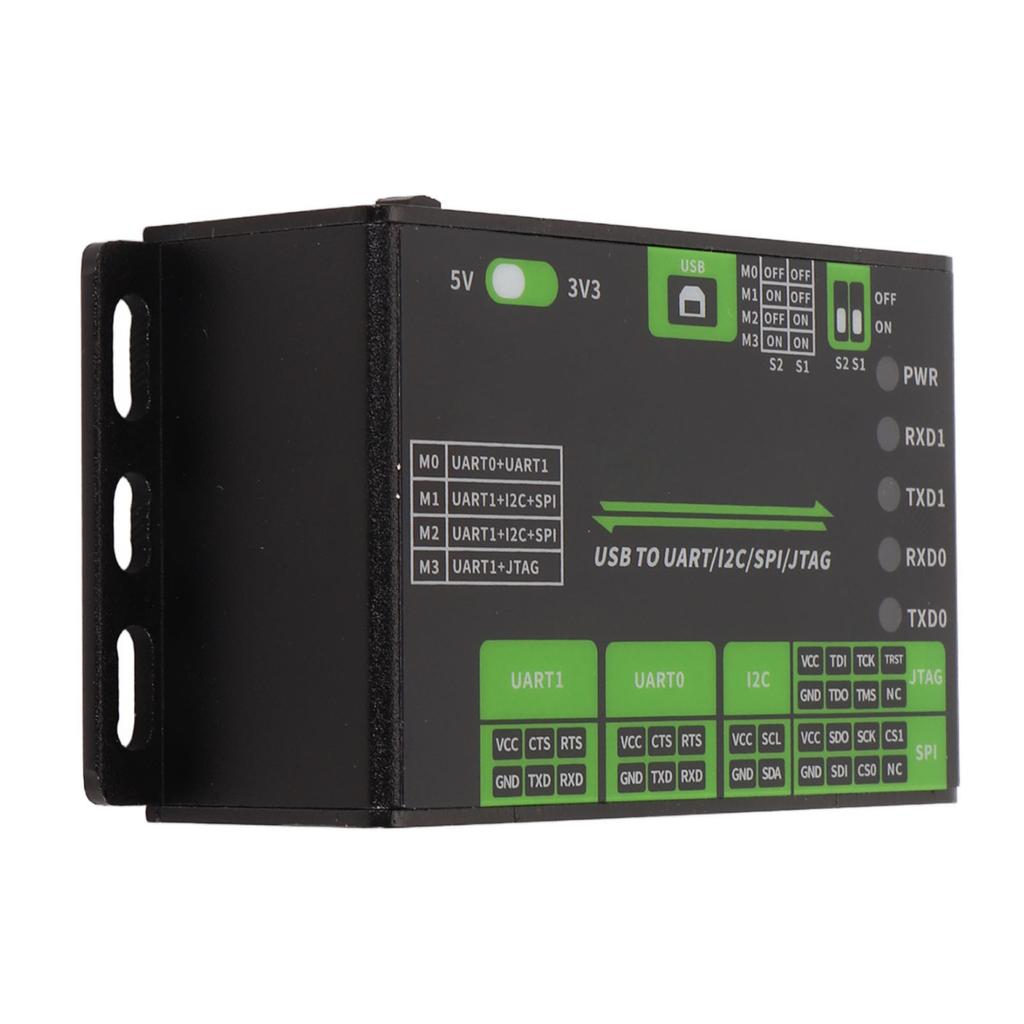 USB to UART I2C SPI JTAG Converter Supports Multiple Interfaces 3.3V 5V Aluminium Alloy Shell Industrial USB Converter