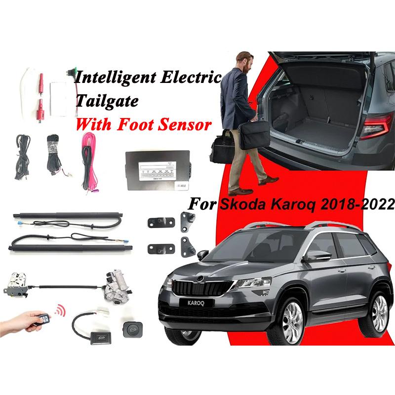 Car Intelligent Electric Tailgate Rear Trunk Support Rod Tail Door Switch Accessories Foot Sensor Compatible with Skoda 2018+ Karoq