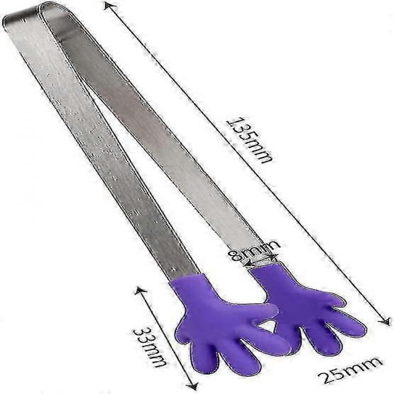 Mini-Greifer für Lebensmittel, 5 Stück Mini-Zangen mit perfekt geformten silikonbeschichteten handförmigen Zangen, beste Küchenhelfer für Grill, Süßigkeiten, Eiswürfel, Salat