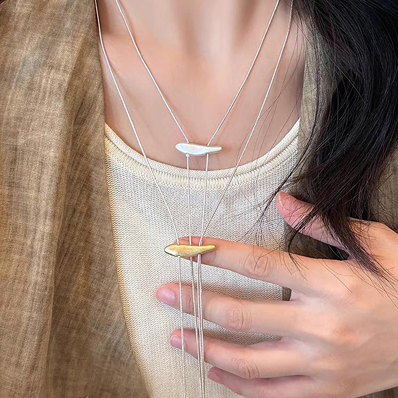 Simple Long Pull-Out Adjustable Necklaces For Women Girls Luxury Elegant Versatile Necklace Jewelry Accessories Gifts