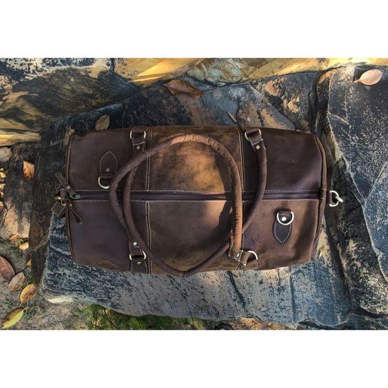 Leather Duffle Bag, Handmade Leather Weekender, Gym Bag, Vacation Duffel Bag, Travel Bag, Overnight Bag Leather Holdall for womens day gift
