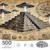 500pcs Puzzle Game - Exercise Endurance and Logical Thinking - Exquisite Jigsaw Puzzle - (Alien UFO Orbiting Mayan Pyramid Ancient Civilization Bluepr