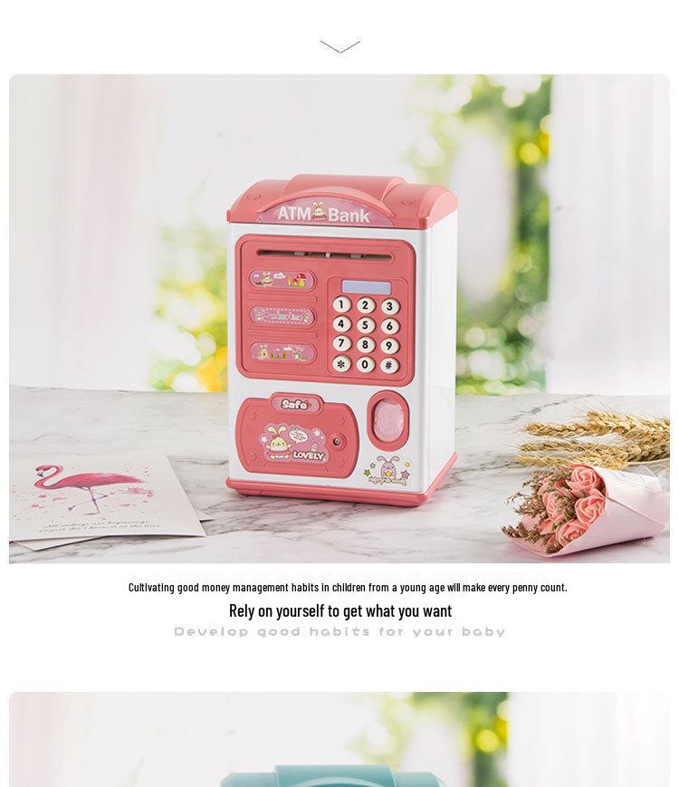 Children's Fingerprint Piggy Bank: Multifunctional Electric Coin Safe & Password Box Toy