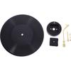 Record Wall Clock Plastic Round Decorative Hanging Clock for Living Room Bedroom Office Home Wall Decor Retro Style