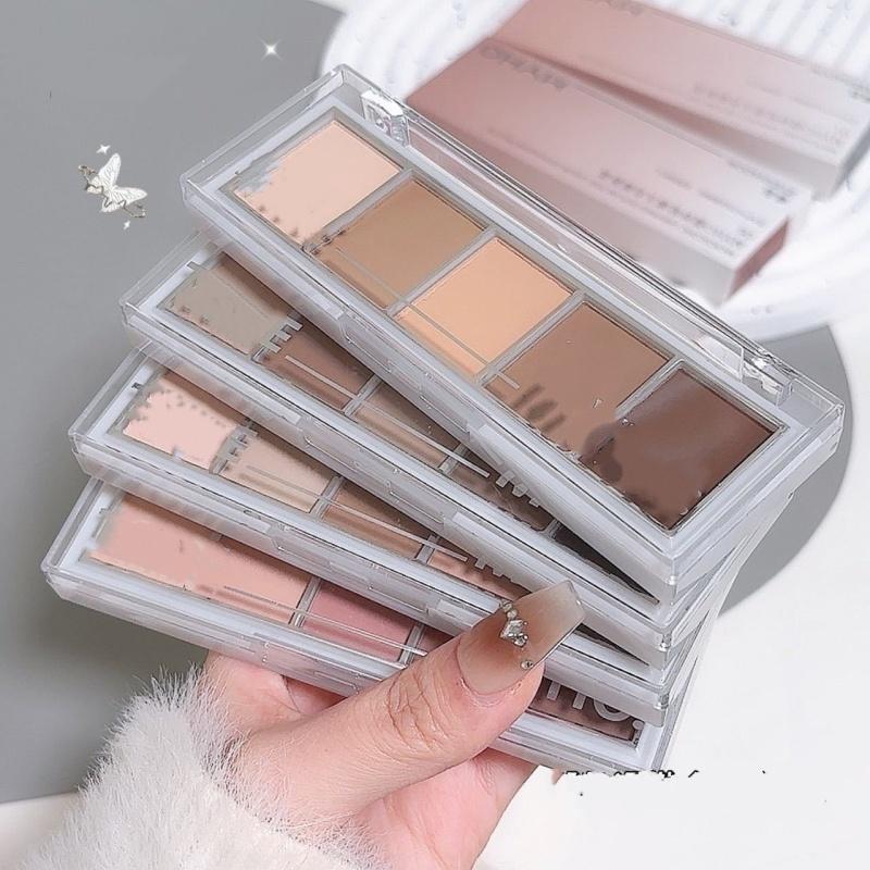 New 5-Color Contour Eyeshadow  Palette - Affordable  Matte Brown Neutral Tones for Beginners,  Daily Makeup,  Eye Base