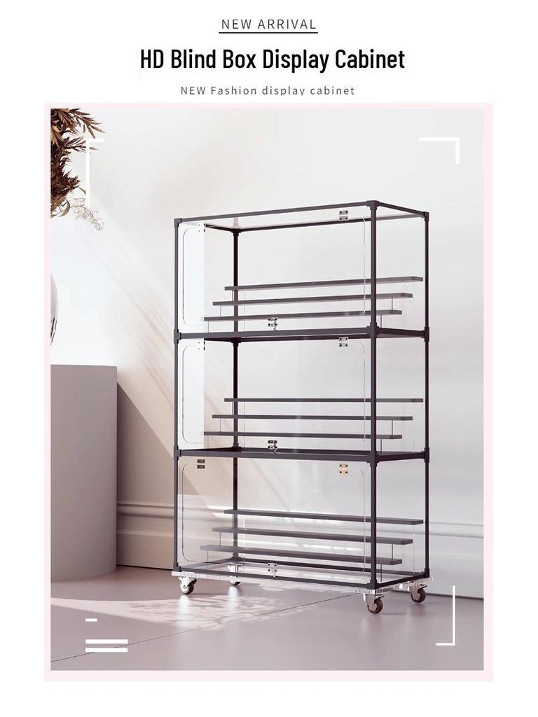 Clear Art Doll Display Case: Dustproof Stand for Pop Mart Figures and Building Blocks