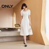 ONLY Women's 2025 Autumn Retro Square Neck Bubble Sleeve Mid-length Dress