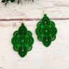 New Vintage Ethnic Style Long Wooden Earrings with Carved Patterns