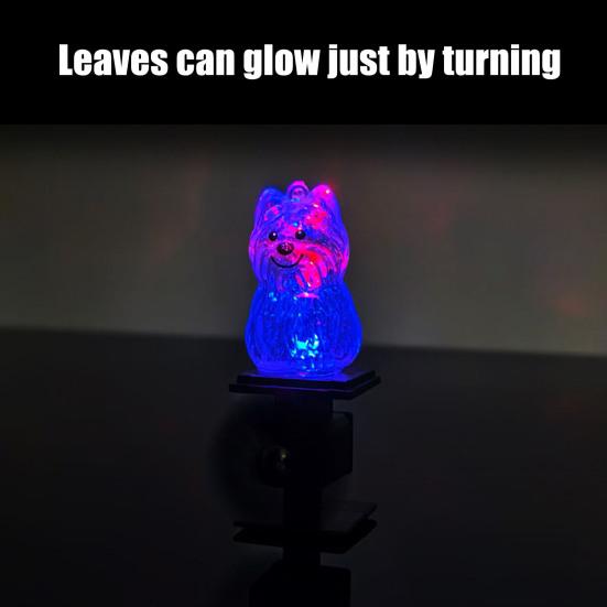 Motorrad Dekoration Niedliche Hundeform Windenergie LED-Leuchten Selbstbetrieben Lenker Ornamente Hundeförmiges Fahrradzubehör