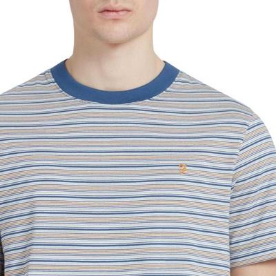 Farah Heren Danny Gestreept T-shirt met Korte Mouwen
