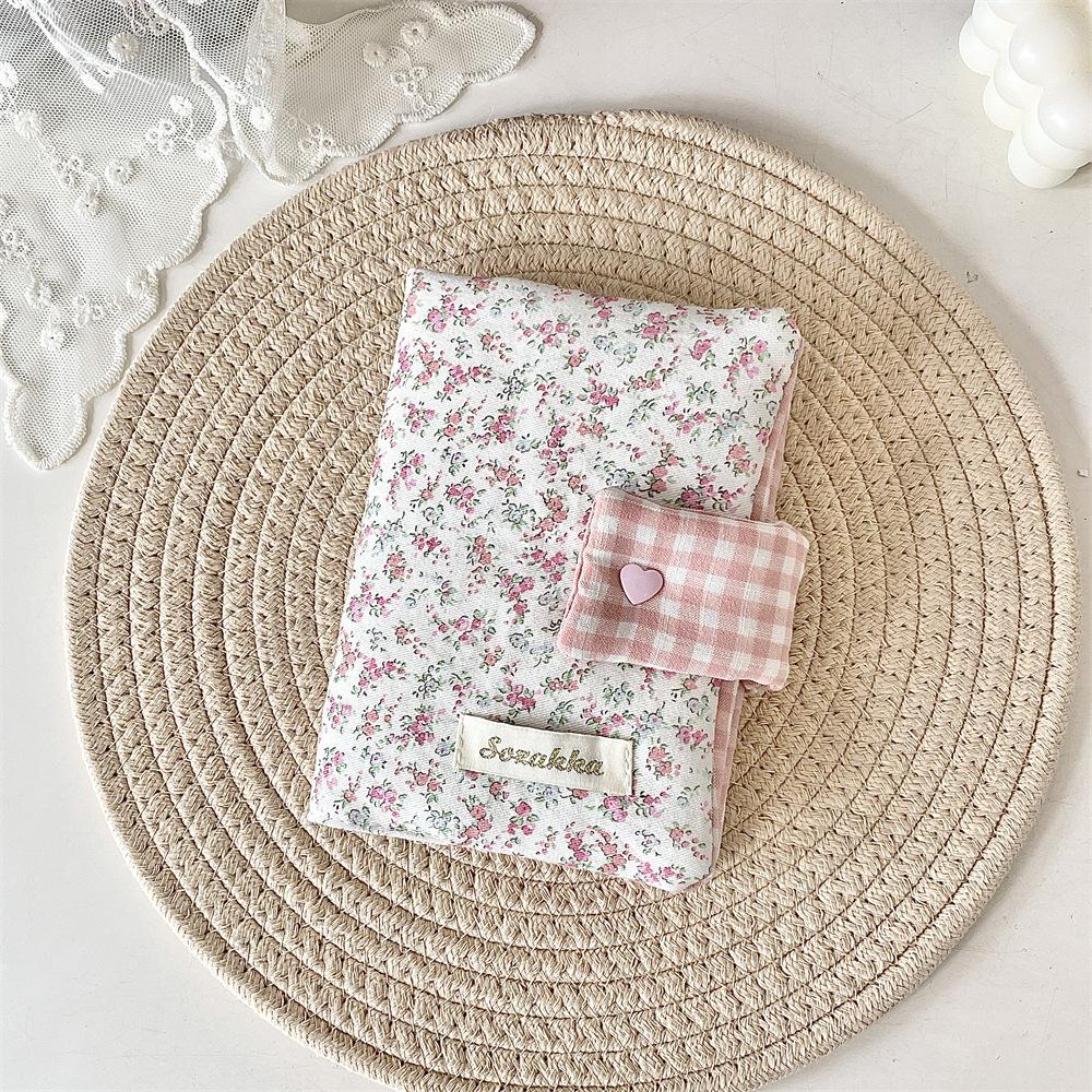 Korean Girly Heart Floral Book Cover for Journals & Diaries - Portable Pocket Size
