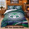 Wigan Warriors Pattern Bedding 3Pcs Set Custom Name, Bed Sheet And Pillowcases For Home Bedroom
