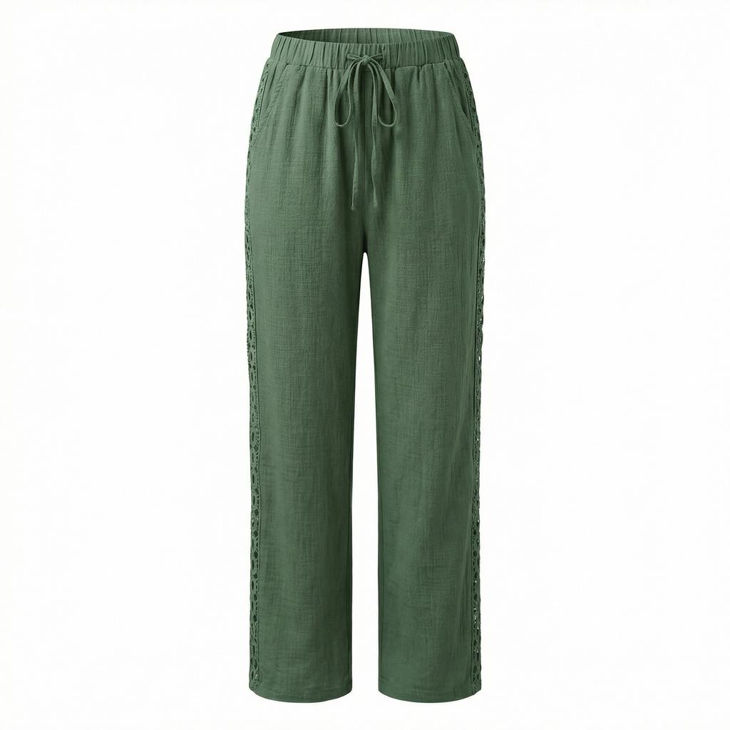 Women's  Pants Linen Pants Women Wide Leg High Waisted  Elastic Waist Casual Summer Beach Vacation Pants