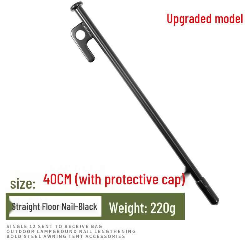 Outdoor Canopy Tent Peg Set with Thickened Ropes: Windproof, Extended Ground Steel Pegs for Camping and Beach.