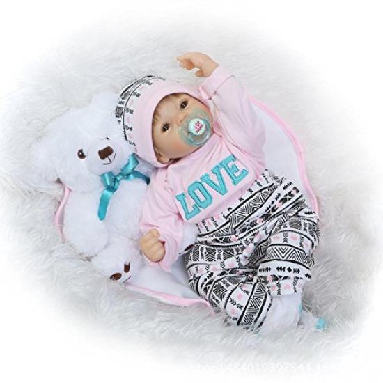 NPK Doll Reborn Baby Clothes Pink Outfits for Reborn Doll Girls Baby Clothes Baby Set 20" - 22"