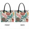  Boho Floral Print Tote Bag Large Capacity Canvas Shoulder Bag for Daily Use