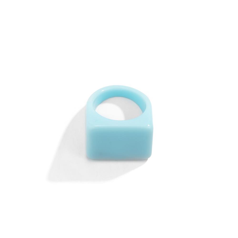 Temperamentfarbiger Acrylring Schlichtheitsring Neuer Geometrischer Quadratischer Ring