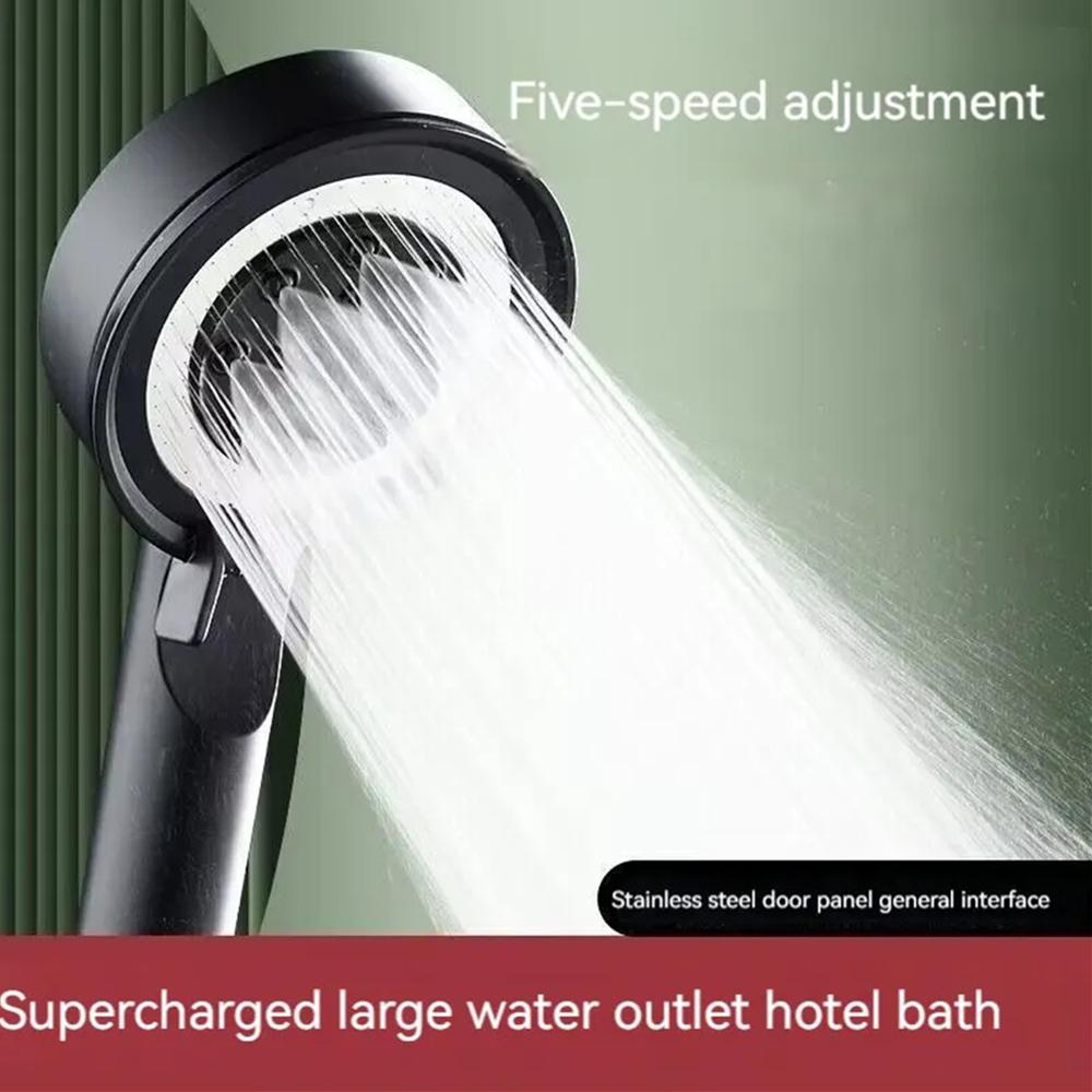 5 Modes Bathroom Shower Head Handheld HighPressure Water Saver Showerhead Portable Black Rainfall Massage Shower Nozzl