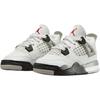 Новые кроссовки Jordan Air Jordan 4 с нескользящей износостойкой подошвой, средней высоты, для малышей, бело-черные, для младенцев и малышей IB4387-100