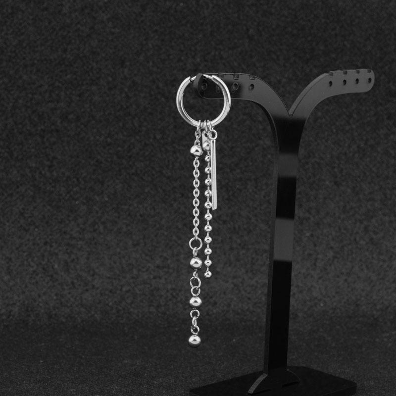 Bulletproof Small Group Park Zhimin with the Same Round Bead Chain Earrings, Non-fading Ears for Men and Women