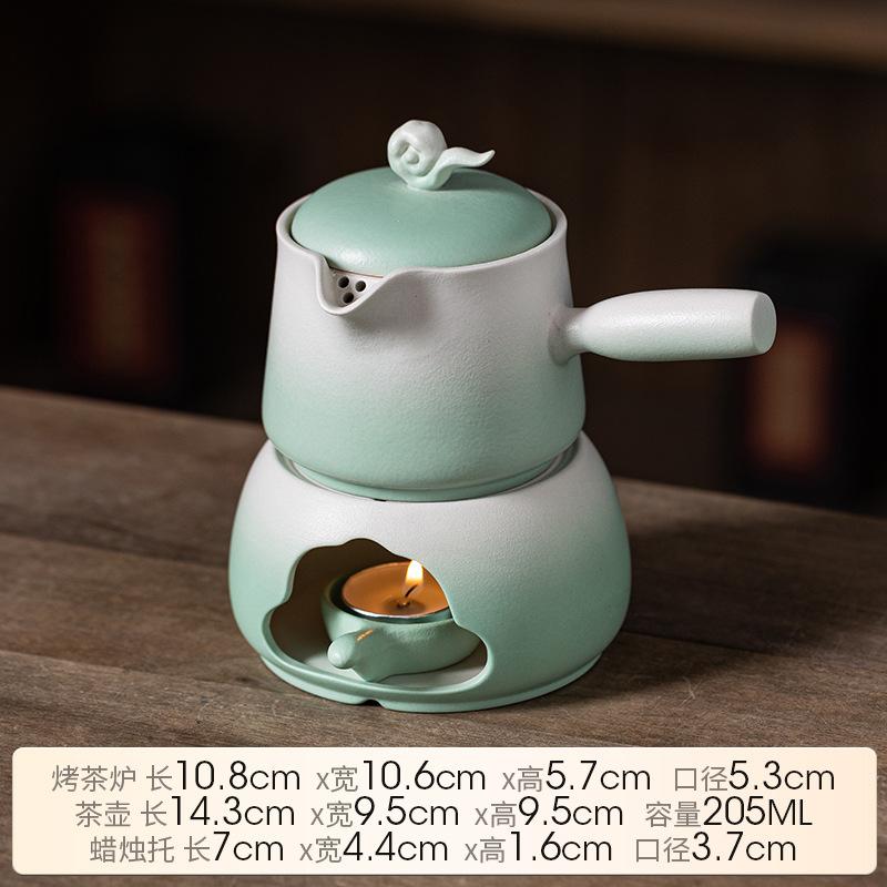 Kung Fu Tea Set Gradual Change Ceramic Teapot Teacup Brewing Tea Stove Tea Warmer Incense Insert Small Set Gift Box Business Souvenir
