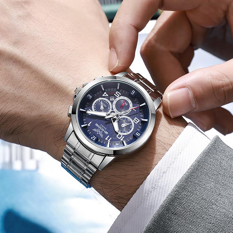 Casual Fashion Steel Belt Calendar Men S Quartz Watch