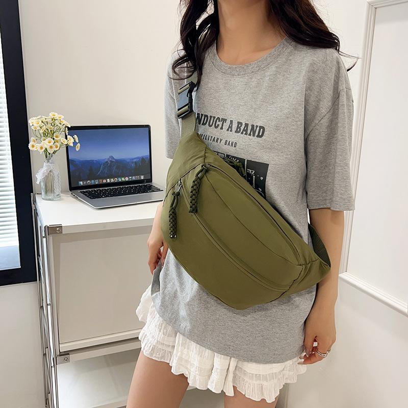 Lässige Sport Damen Nyl Schultertaschen Student Tragbar Damen Umhängetasche Brusttasche Einfarbig Femlae Hüfttaschen Geldbörse