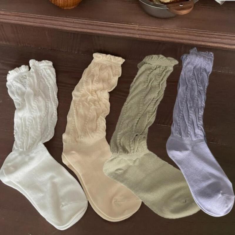 Women s Summer Pastel Pin Loose Socks 4-Piece Set CD7745_4-piece set