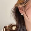 Yousheng 1 Pair Hoop Earrings Shiny Cubic Zirconia Temperament Geometric Electroplating Decorative Gifts Women Butterfly Pendant Earrings Fashion