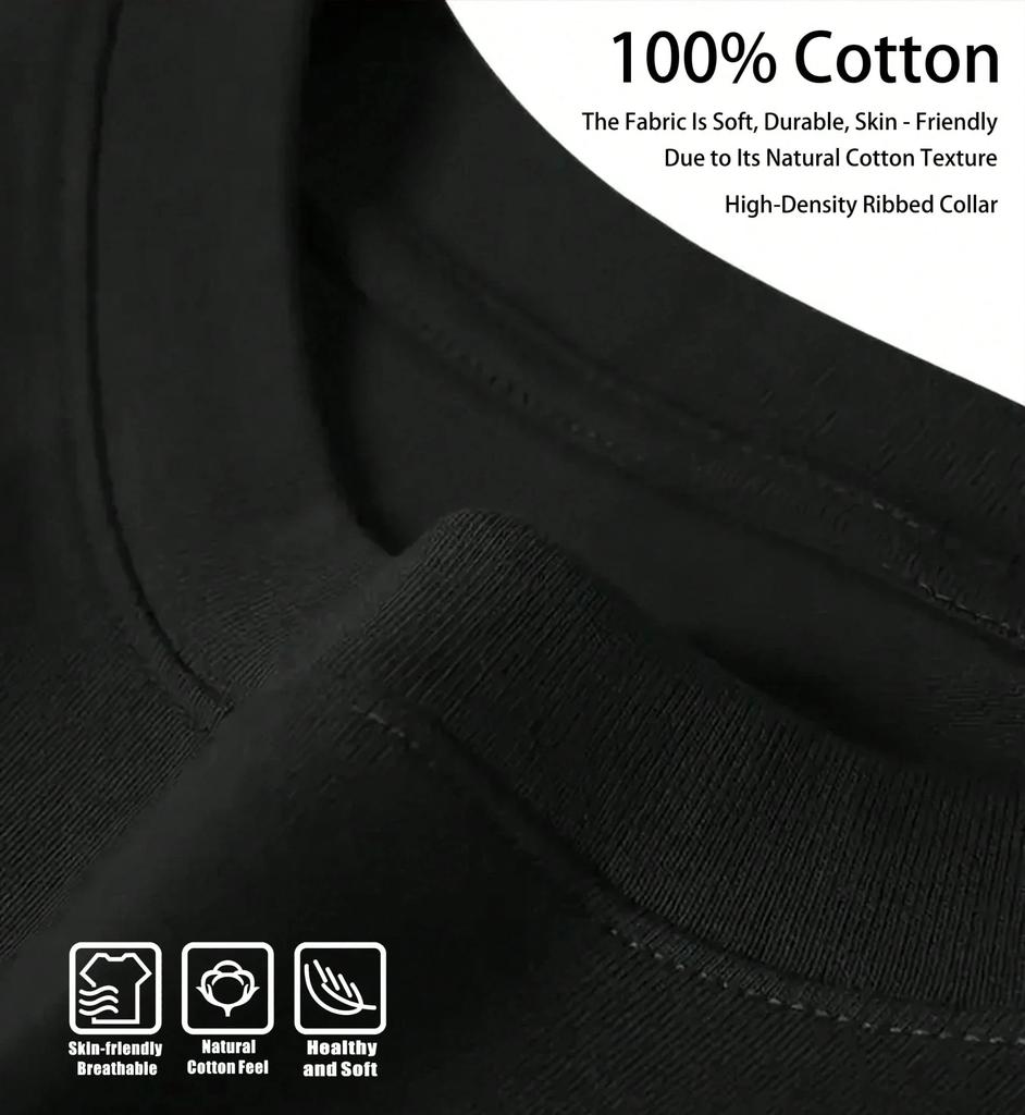 Metal Band Printed T-shirt Men's Summer Casual Versatile Comfortable Loose Short-sleeved Crew Neck Top Trendy Men's Clothing