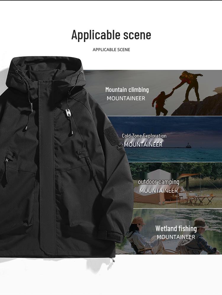 Unisex Windbreaker: Trendy Waterproof Hooded Jacket for Autumn and Spring