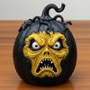 Halloween Pumpkin Statue Ghost Resin Figurine Scary Pumpkin Doll for Yard Office Indoor Outdoor Unique Halloween Gifts for Adults