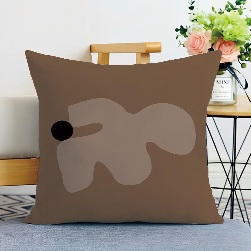 Coffee Color Printed Decorative Pillowcase Bedroom Living Room Square Cushion Pillowcase