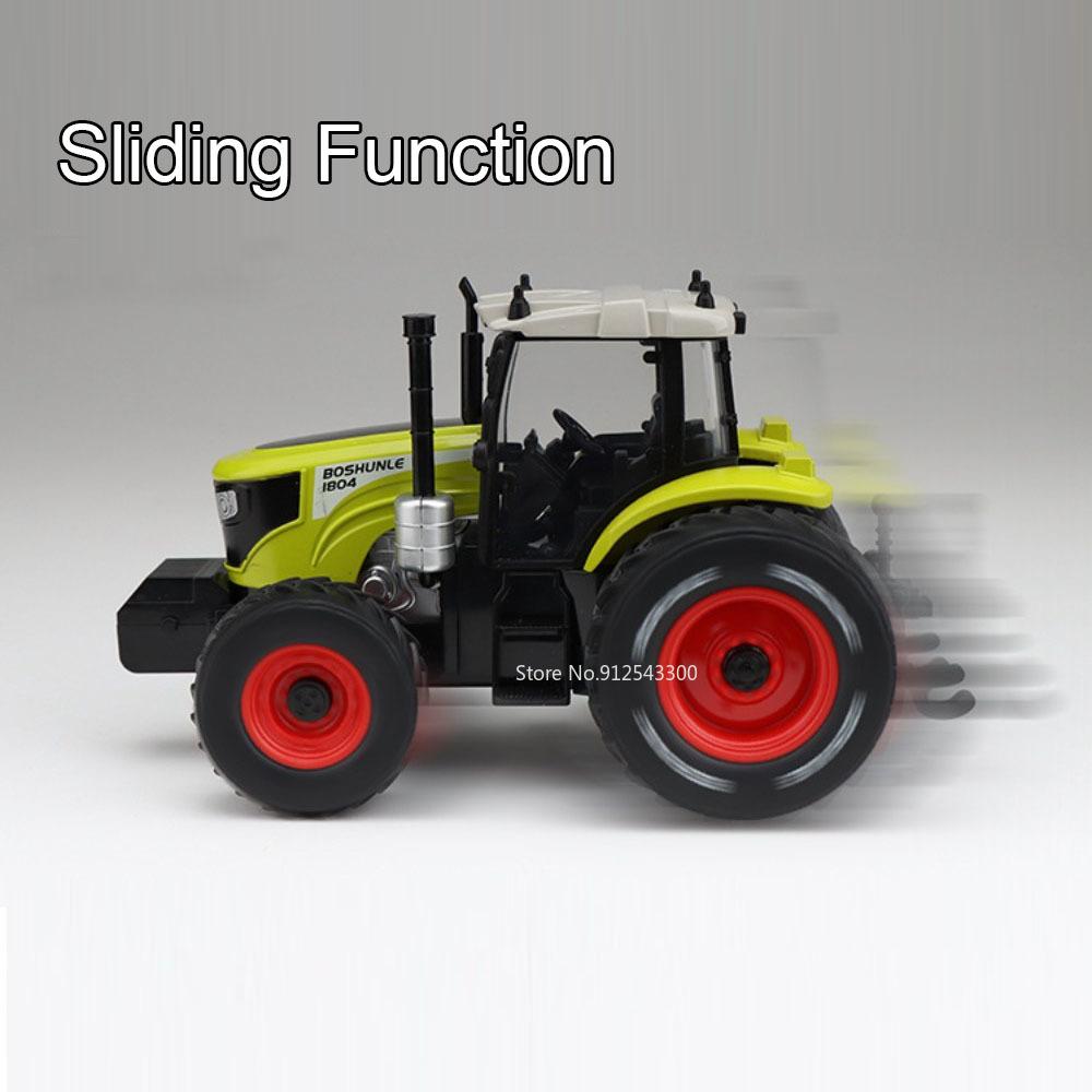 1:32 Excavator Bulldozer Model Toy Car Metal Body Sound Light Slide Forward Tractor Alloy Engineering Vehicles Models Kids Toys
