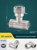 DN15 Tee Diverter: Copper/Stainless Steel, Internal/External Thread, One-In-Two-Out Water Pipe Connector