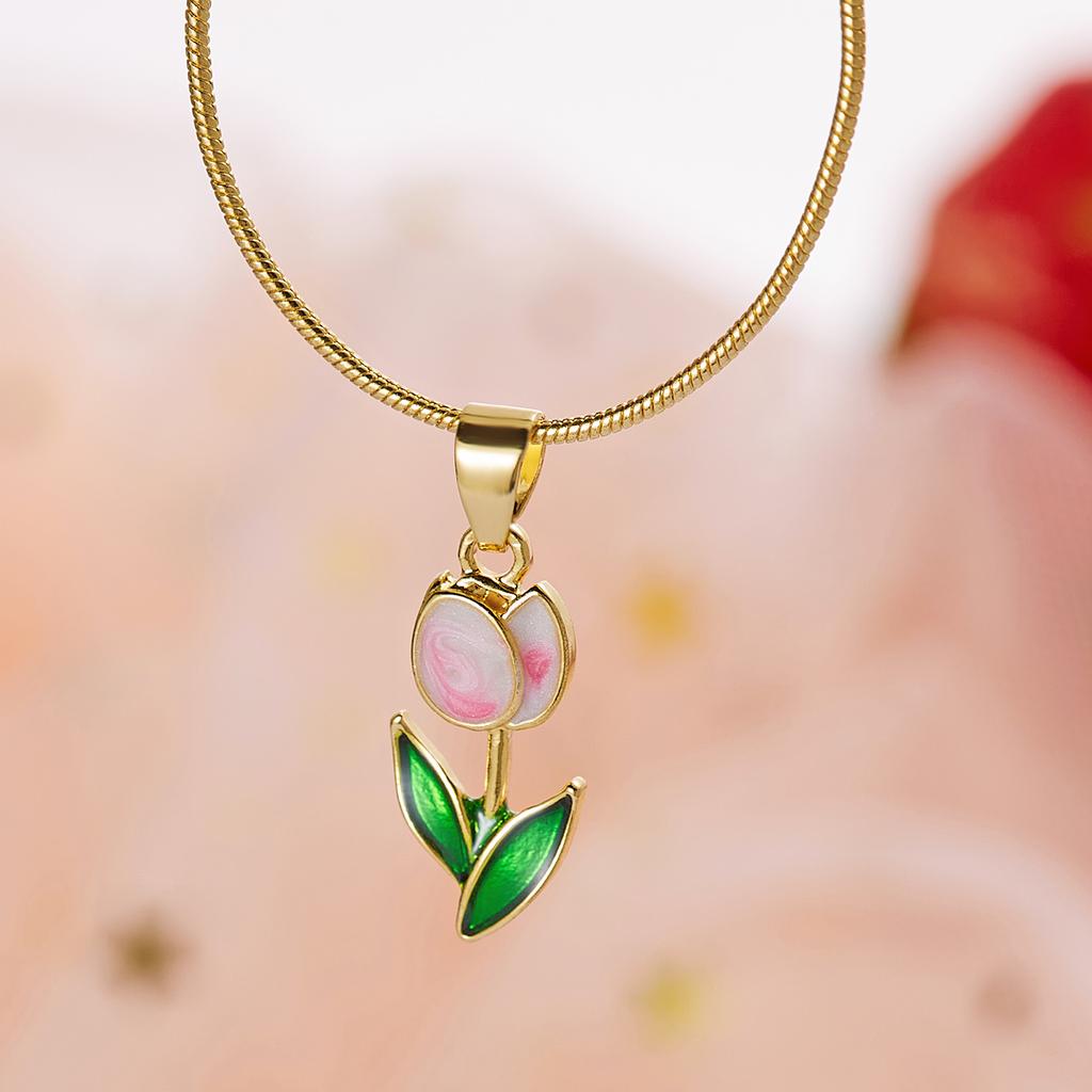 Daisy Flower Clavicle Chain Necklace for Women Girls Korean Sweet Colorful Flowers Short Choker Bridal Wedding Party Jewelry