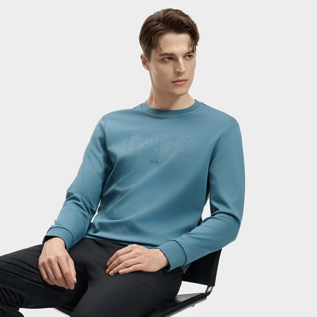 New FILA Sweatshirt Men's Avoid Blue F11M432207FDB