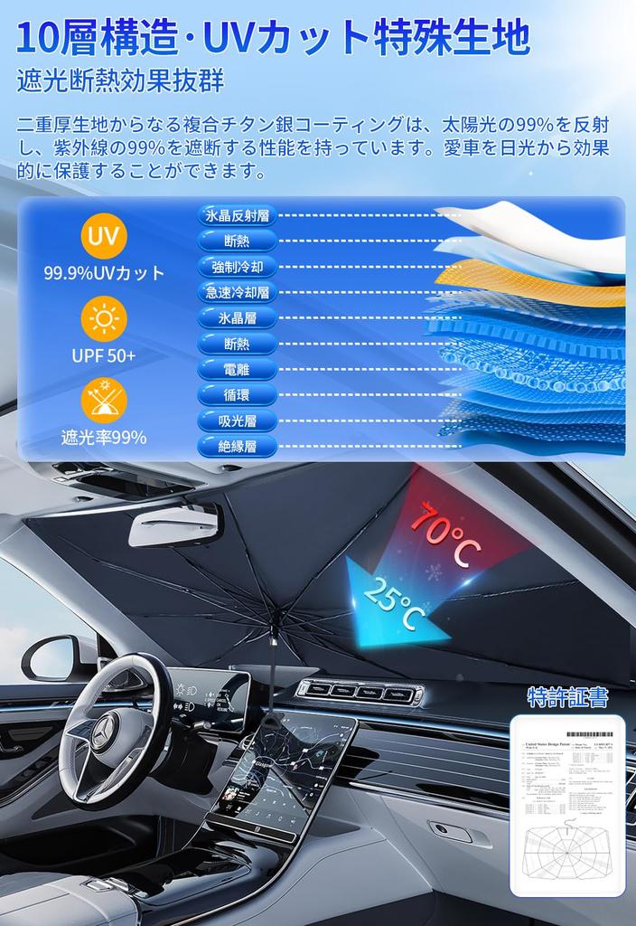 Car Sunshade Installation Slim Front Windshield Sunshade Reinforced Flexible Foldable Car Sun UV Light Heat Prevents Interior 10 for Rearview Mirror